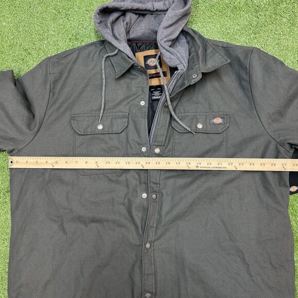 Dickies Hooded Duck Shirt Jacket Black 2XL NWT HydroShield Workwear Streetwear - Picture 8 of 9